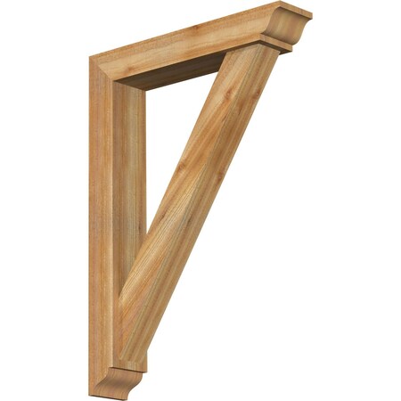 Ekena Millwork Traditional Traditional Rough Sawn Bracket w/ Offset Brace, Western Red Cedar, 6"W x 30"D x 42"H BKT0604X30X42TRA01RWR